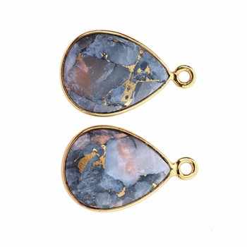 Top Selling 925 Genuine Silver Teardrop Pendant With 12x16mm White Calcite Copper Gemstone Bezel Setting Fine Charms Necklace