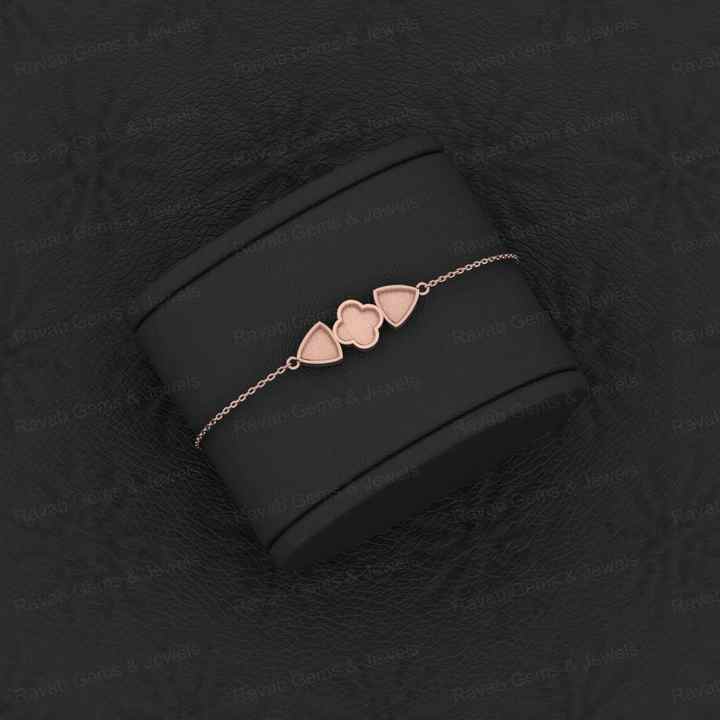 Best Quality Solid 925 Sterling Silver Trillion & Clover Charm Bracelet Good For Ashes & Resin Work Keepsake Breastmilk Jewelry