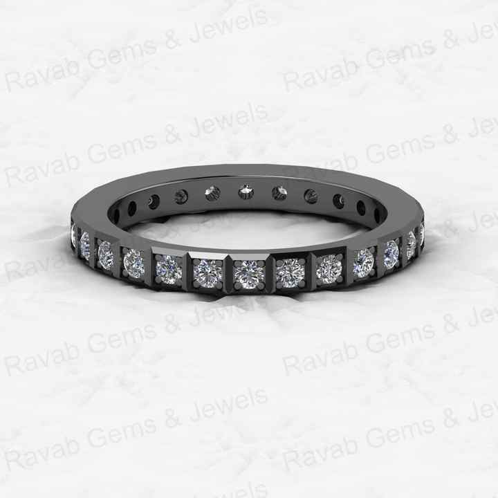 Top Selling 925 Sterling Silver Women's Eternity Wedding Band Dainty Micro CZ Cut Diamond Ring in Gold Vermeil Fine Jewelry