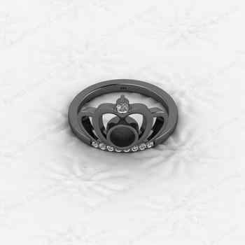 High Quality 925 Silver Princess Crown 6mm Round CZ Semi Mount Blank Bezel Breastmilk Keepsake Resin Ashes Ring Setting Jewelry