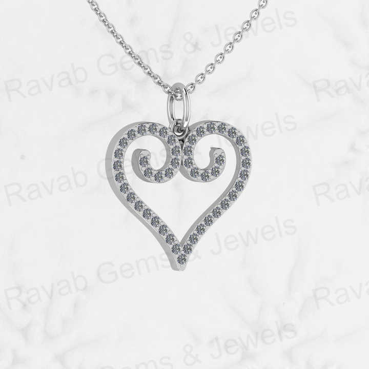 Best Quality Solid 925 Sterling Silver Flower Swirl Heart Fine Fashion CZ Pendant for Women Valentine Best Gift Necklace