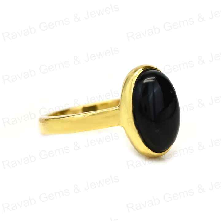 Best Quality Solid 925 Sterling Silver Natural Black Onyx Oval Smooth Cut 12x16mm Bezel Setting 18k Gold Filled Ring for Women