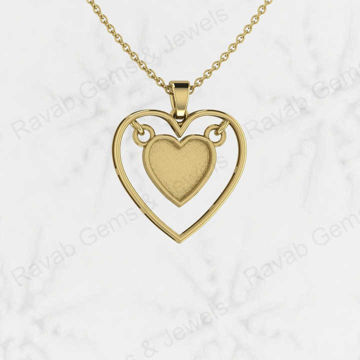 Genuine 925 Sterling Silver 22mm Semi Mount Blank Setting Heart Pendant Ashes Resin Work Breastmilk for Couple Charm Jewelry