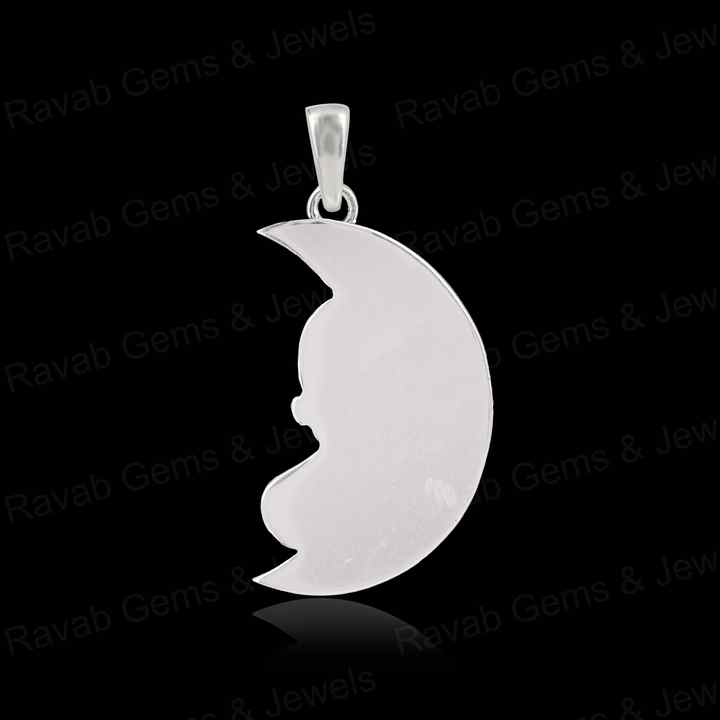 Top Quality 925 Silver 37x19mm Crescent Moon Blank Crescent Moon Blank Charm Pendant Setting Breastmilk Keepsake Jewelry Making
