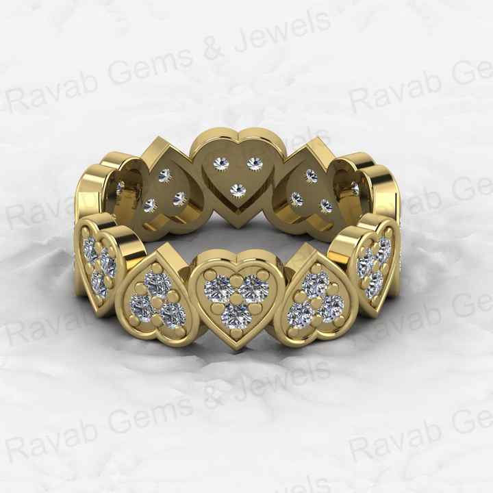 Best Selling 925 Silver Gold Vermeil CZ Diamond Full Eternity Heart Wedding Band Love Song Women Ring Personalized Fine Jewelry