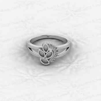 Genuine 925 Silver Marquise Semi Mount Blank Setting Ring 1.20mm CZ Superb Quality Breastmilk Keepsake Jewelry
