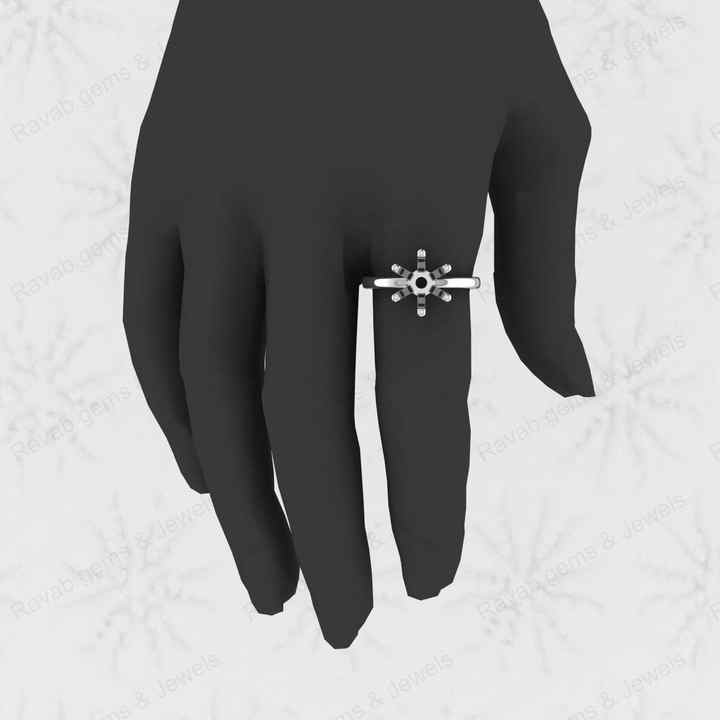 Top Quality 925 Sterling Silver 6mm Prong Semi Mount Blank Setting Wedding Ring Good for Resin Keepsake Finding Jewelry