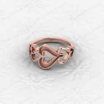 Best Quality 925 Silver 5 Heart Semi Mount Blank Setting Tiny Heart Shape Ring for Breastmilk Keepsake Women Fine Jewelry