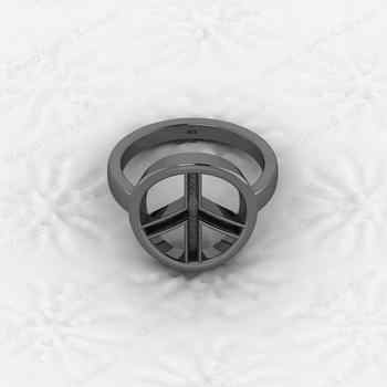 Genuine 925 Silver Peace Symbol Semi Mount Blank Setting Ring for DIY Zodiac Jewelry Resin Ashes Work Keepsake Suppliers
