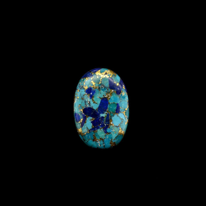 Top Quality Blue Copper Turquoise 20x30mm Oval Shape Flat Back Calibrated Loose Gemstone Cabochon for Making 18k Gold Jewelry