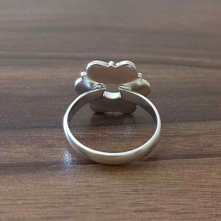 Genuine Solid 925 Sterling Silver Flower Design 7MM Round Bezel Setting Semi-Mount Blank Setting Simple Band Fine Ring For Women