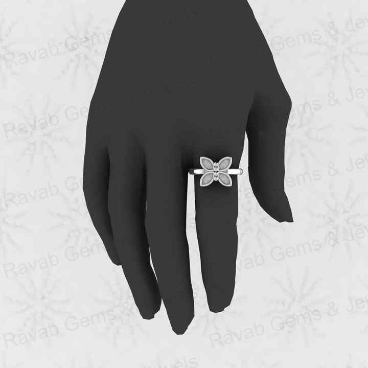 Genuine 925 Silver 3x6mm Marquise Butterfly Semi Mount Blank Setting Ring Good for Resin & Ashes Work Keepsake DIY Jewelry