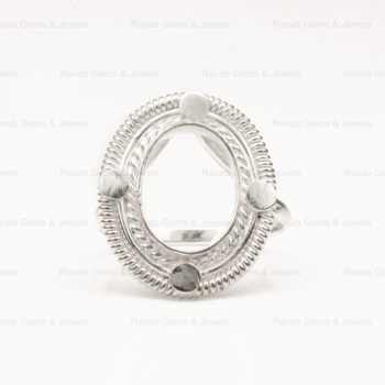 925 Silver Cocktail Ring 8x10mm Oval Shape High Quality Semi Mount Blank Bezel Setting Ashes Jewelry Findings Components