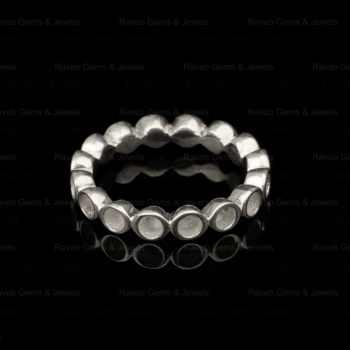 Best Selling 925 Sterling Solid Silver 3mm Shape Blank Bezel Setting Eternity Ring Keepsake Jewelry Findings Components