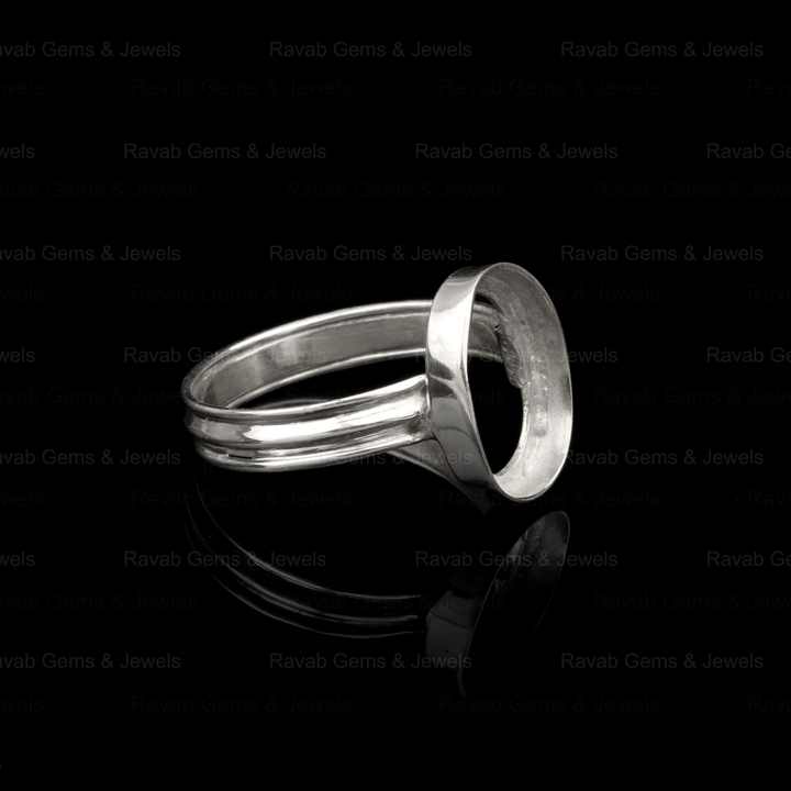 2024 High Quality Genuine 925 Sterling Silver 8x10mm Oval Semi Mount Blank Bezel Setting Ring Good for Gemstone Findings Jewelry