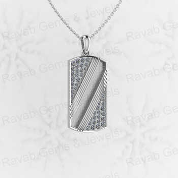 Solid 925 Sterling Silver Men's Fine Jewelry White CZ Sturdy Personalized Vertical Bar Pendant Resin Jewelry Findings Components