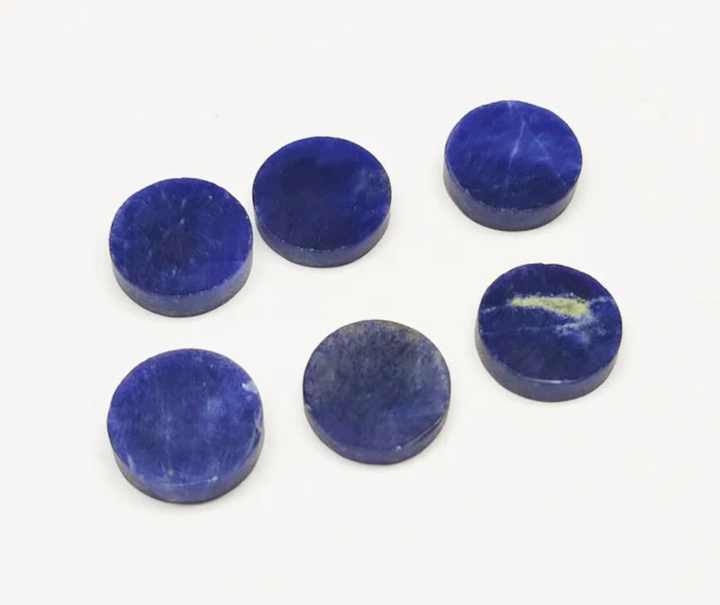 Natural 12mm Polished Blue Sodalite Smooth Double Flat Coin Calibrated Loose Gemstone for Jewelry Making From Manufacturer