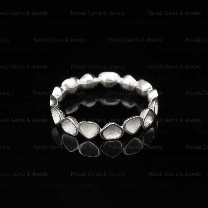Top Selling 925 Silver 3mm Heart Eternity Band Semi Mount Blank Bezel Setting Ring for Stone & Resin Ashes DIY Jewelry Findings