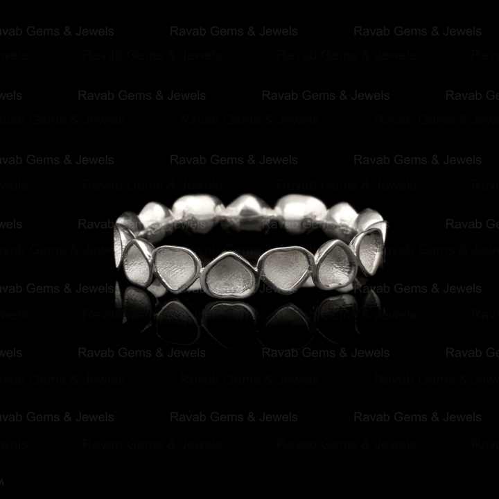 Top Selling 925 Silver 3mm Heart Eternity Band Semi Mount Blank Bezel Setting Ring for Stone & Resin Ashes DIY Jewelry Findings