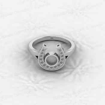 925 Sterling Silver 5mm CZ Semi Mount Horseshoe Ring Blank Setting DIY Resin Ashes Gemstone Keepsake Jewelry Findings