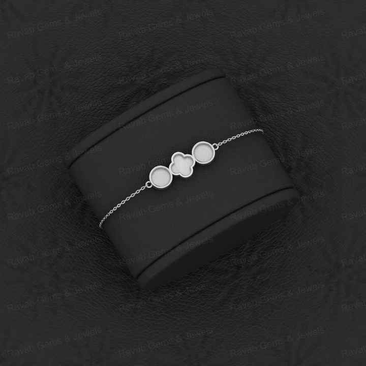 Best Quality Solid 925 Sterling Silver Clover & Round Charm Bracelet Good For Ashes & Resin Work Keepsake Breastmilk Jewelry