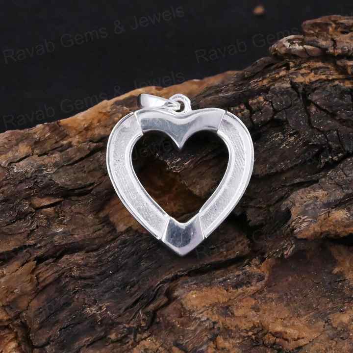 Top Quality 925 Silver 20mm Heart Blank Bezel Horse Hair Pendant Empty Setting Resin Ashes Keepsake Memorial Jewelry Components