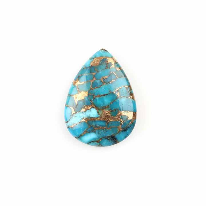 High Quality 16x22mm Pear Shape Briolette Mohave Blue Copper Kingman Turquoise Gemstone Natural Smooth Loose Gemstone Earrings