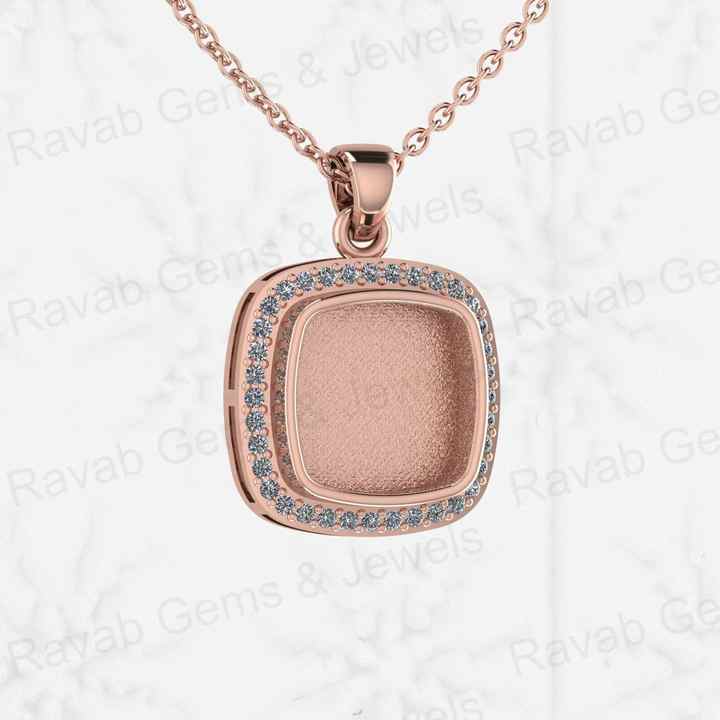 Genuine 925 Genuine Silver 10x10mm Cushion Locket Charm Pendant Semi Mounting Setting for Resin CZ Jewelry Findings Components