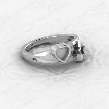 New Arrival 925 Sterling Silver 5mm Heart Star Semi Mount Blank Setting Cocktail Ring High Quality Fine Jewelry Finding Keepsake