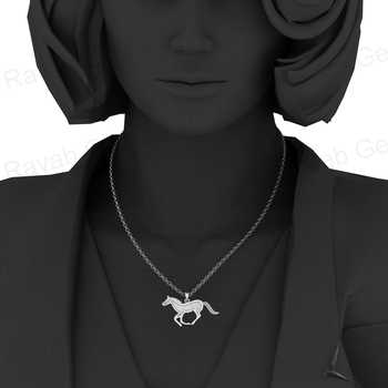 Genuine 925 Silver Running Horse Pendant Semi Mounting Blank Charm for Breast Milk Ashes Keepsake Jewelry Running Animal Design