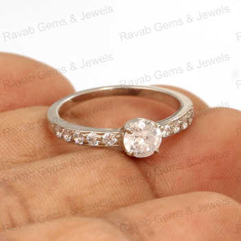 New Arrival Women's 10mm Brilliant Cut Fine Ring Natural Cubic Zirconia Solid 925 Sterling Silver for Wedding or Parties