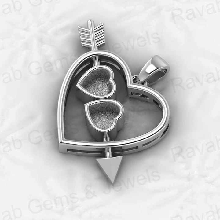 Super 925 Sterling Silver 20x23mm Cupid Arrow Heart Charm Semi Mount Pendant Good for Resin & Breastmilk DIY Findings Charms