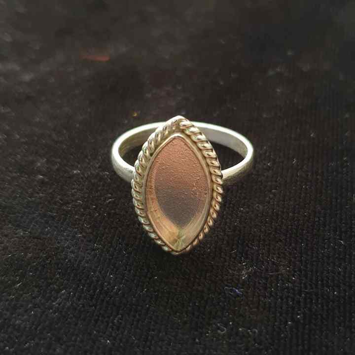 Solid 925 Sterling Silver Marquise Blank Component Bezel Cup Setting Semi-Mount Blank Setting Simple Band Fine Ring For Women