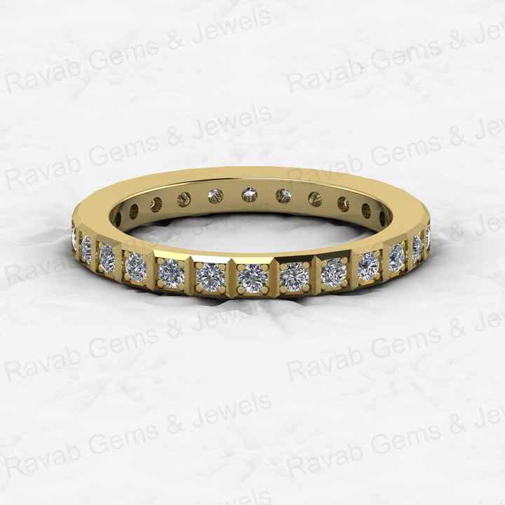 Top Selling 925 Sterling Silver Women's Eternity Wedding Band Dainty Micro CZ Cut Diamond Ring in Gold Vermeil Fine Jewelry