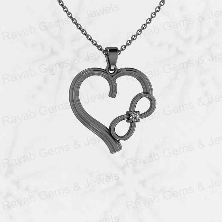 Best Selling Genuine 925 Silver 22mm Love Heart & Infinity With CZ Personalized Women's Charm Pendant Necklace Fine Jewelry