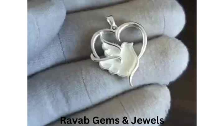 925 Sterling Silver 24x25mm Pigeon Bird Fly Heart Charm Good Resin Ashes Work Keepsake Necklace with Semi Mount Pendant Blank