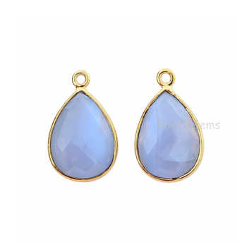 Top Quality 12x16mm Pear Shape Natural Blue Sheen Rainbow Moonstone 18k Gold Plated Silver Charm Pendant for Necklace & Bracelet