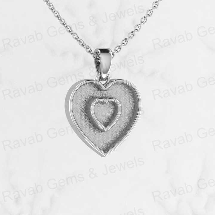 Genuine 925 Silver 14mm Double Heart Blank Semi Mount Bezel Pendant Charm for Keepsake Making DIY Jewelry Finding Components