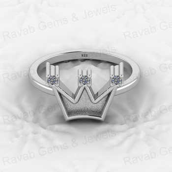 Best Quality Solid 925 Sterling Silver King Crown Design Semi Mount Blank Ring Resin Ashes Work Jewelry Finding Component