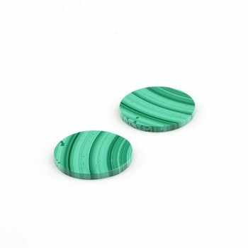 New Arrival 12mm Natural Green Malachite Coin Both Sides Flat Smooth Calibrated High-Polished Loose Gemstone for Jewelry Making