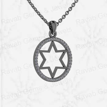 Genuine 18\" Solid 925 Sterling Silver Necklace Universal Star Pendant Micro Pave Setting Fine Jewelry Keepsake Pendants Charms