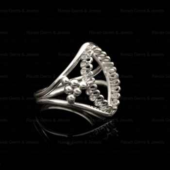 New Arrival Sterling Silver 7x14mm Marquise Filigree Cocktail Semi Mount Blank Bezel Setting Ring Jewelry Findings Components