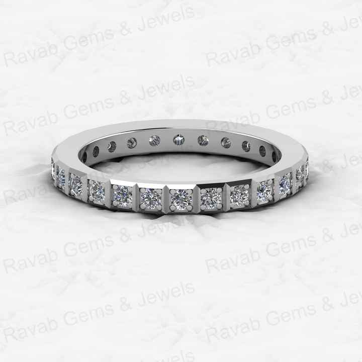 Top Selling 925 Sterling Silver Women's Eternity Wedding Band Dainty Micro CZ Cut Diamond Ring in Gold Vermeil Fine Jewelry