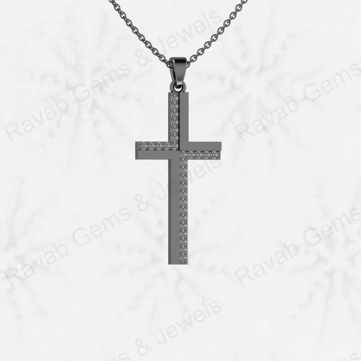 Christmas Sale Solid 925 Sterling Silver Rhinestone Cries Cross CZ Pave Jesus Necklace Pendant for Men & Women Fine Jewelry