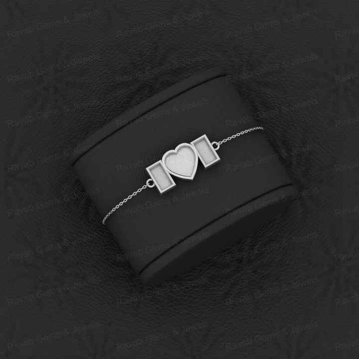 Superb Quality Solid 925 Sterling Silver Rectangle & Heart Bracelet Good For Ashes & Resin Work Keepsake Breastmilk Fine Jewelry