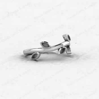 Genuine 925 Silver Marquise Leaf Design Semi Mount Ring 2x4mm Blank Setting for DIY Jewelry with Resin Ashes Work Good Keepsake