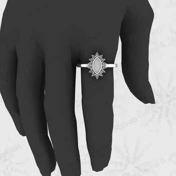 Ultimate Feather Bezel Marquise Semi Mount Ring 925 Genuine Sterling Silver Resin Ashes Jewelry Findings Components Blank Design