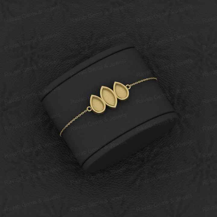 Best Quality Solid 925 Sterling Silver Marquise & Pear Charm Bracelet Good For Ashes & Resin Work Keepsake Breastmilk Jewelry