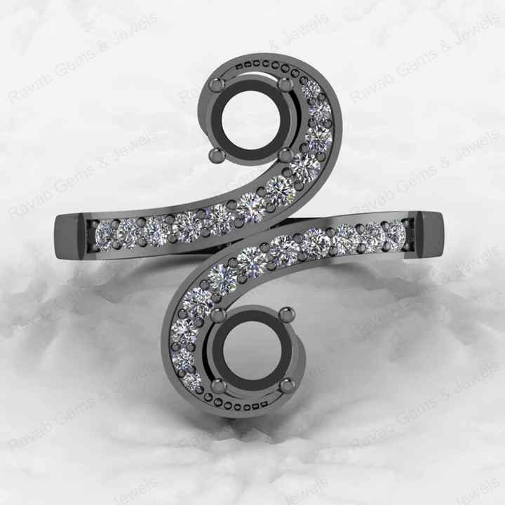 Genuine 925 Sterling Silver 5mm Twisted Band Semi Mount Adjustable Ring Resin Ashes Work Keepsake Breastmilk Wholesale Jewelry