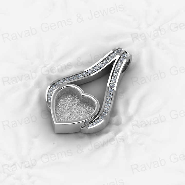 Top Quality 925 Silver Heart Charm Blank Bezel Setting Pendant With CZ Settled DIY Keepsake Jewelry for Resin Ashes and Stone